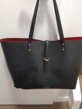 Victoria's Secret Black Tote with red interior